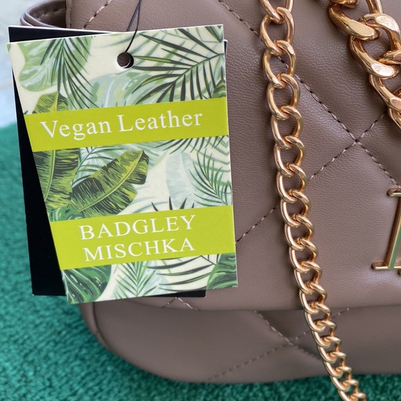 Badgley Mischka Small Crossbody Bag with Gold Chain and Diamond Quilting - Picture 2 of 9